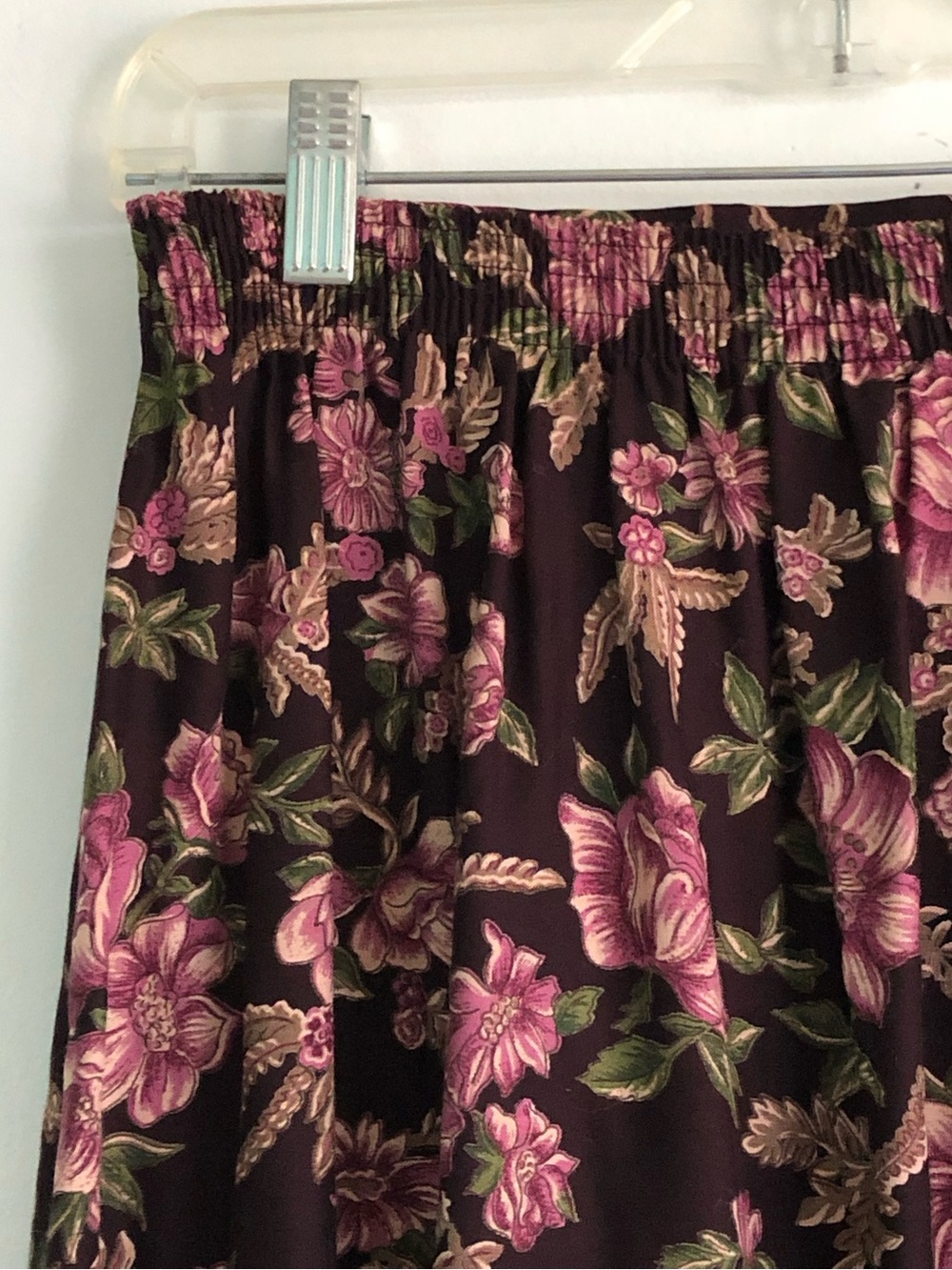 80s Cottagecore Vintage Eaton Petites Floral Flowy Maxi Wrap Skirt Prairie - Picture 9 of 15